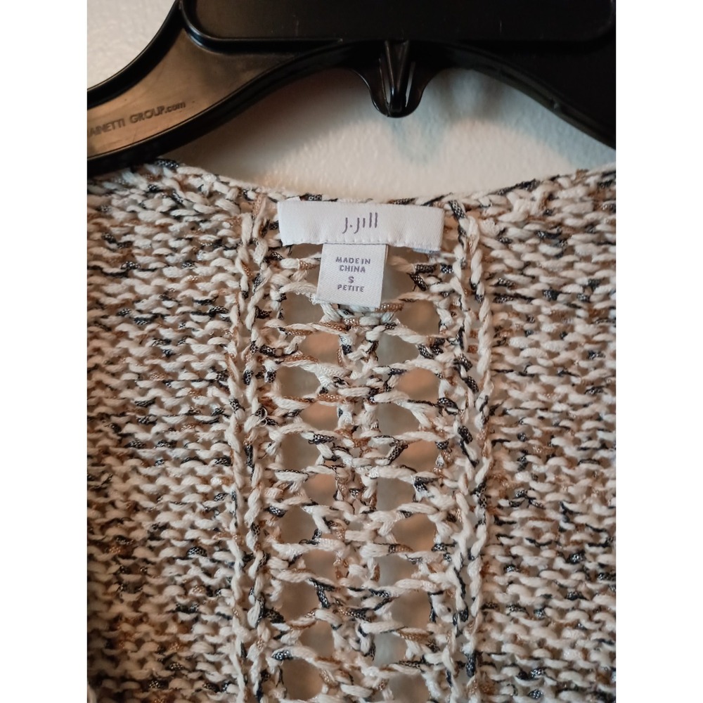 J Jill Marled Open Knit Coastal Casual Textured V Neck Sweater Relaxed Sz SP - Picture 4 of 12